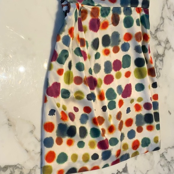 Theory Multi-Color Silk Strapless Mini Dress - Picture 2 of 9